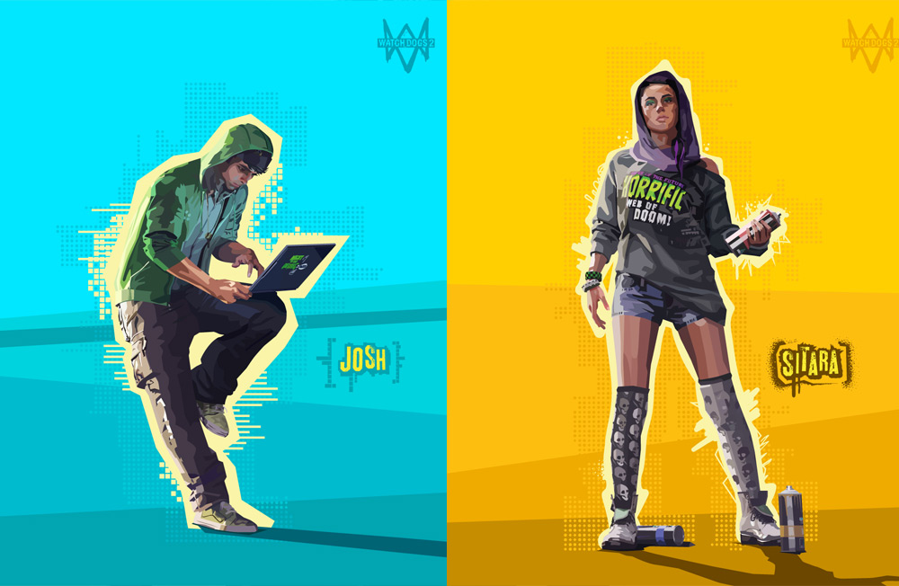 watch dogs fan art. Josh and Sitara.